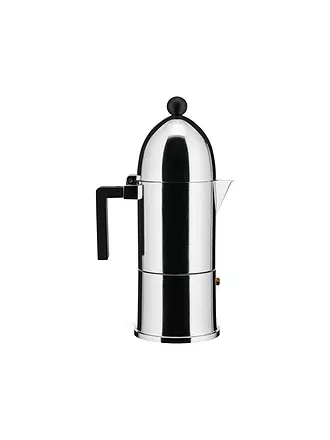 ALESSI | Espressomaschine LA CUPOLA 6 Tassen Alu /Ind. Schwarz | silber