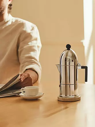ALESSI | Espressomaschine LA CUPOLA 6 Tassen Alu /Ind. Schwarz | silber