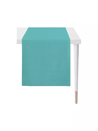APELT | Tischläufer Uni ARIZONA 44x140cm Beige | hellblau
