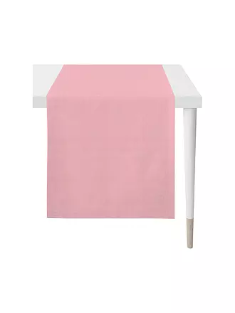 APELT | Tischläufer Uni ARIZONA 44x140cm Beige | rosa
