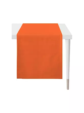 APELT | Tischläufer Uni OUTDOOR 48x140cm Weiss | orange