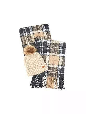 BARBOUR | Geschenkset Beanie und Schal SALTBURN | beige