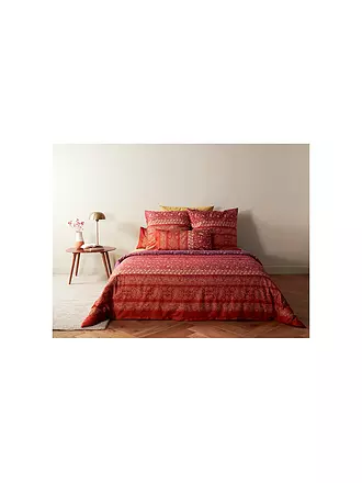 BASSETTI | Satin Bettwäsche 140x200cm BRENTA Dunkelblau | dunkelrot
