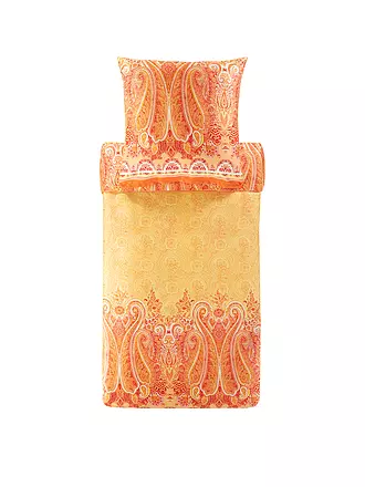 BASSETTI | Satin Bettwäsche MERGELLINA 70x90cm/140x200cm Orange | hellgrün