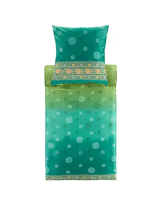 BASSETTI | Satin Bettwäsche NAIROBI 70x90cm/140x200cm Blau | grün