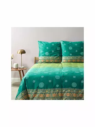 BASSETTI | Satin Bettwäsche NAIROBI 70x90cm/140x200cm Blau | grün