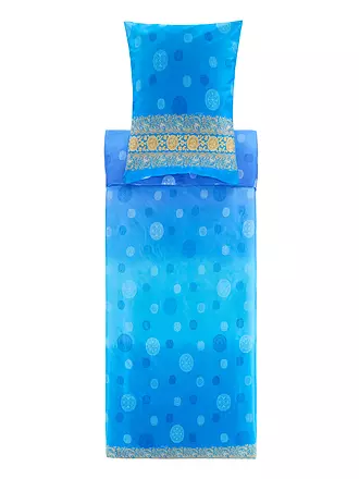 BASSETTI | Satin Bettwäsche PALLAVICINO 70x90cm/140x200cm Gruen | blau