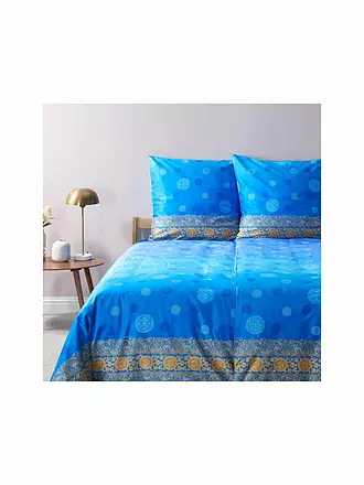 BASSETTI | Satin Bettwäsche PALLAVICINO 70x90cm/140x200cm Gruen | blau
