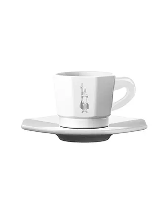 BIALETTI | Espressotassen eckig 4er Set Weiss/Gold | weiss