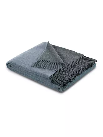 BIEDERLACK | Tagesdecke - Plaid 130x170cm Silver Stone | dunkelblau