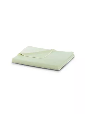 BIEDERLACK | Wohndecke Plaid 150x200cm OVERLOCK-STICH Pearl Grey | hellgrün