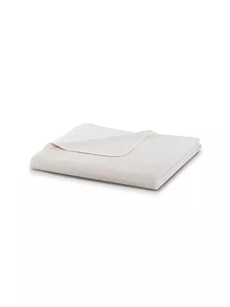 BIEDERLACK | Wohndecke Plaid 150x200cm OVERLOCK-STICH Pearl Grey | hellgrün