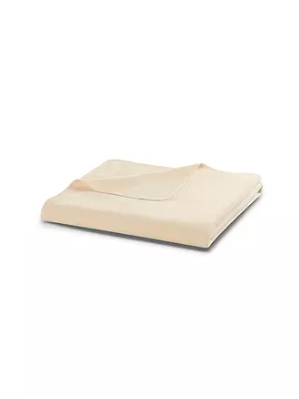 BIEDERLACK | Wohndecke Plaid 150x200cm OVERLOCK-STICH Pearl Grey | beige