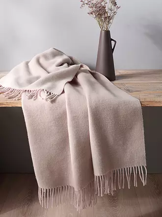 BIEDERLACK | Wohndecke Plaid CASHMERE 130x170cm Malva/Creme | rosa