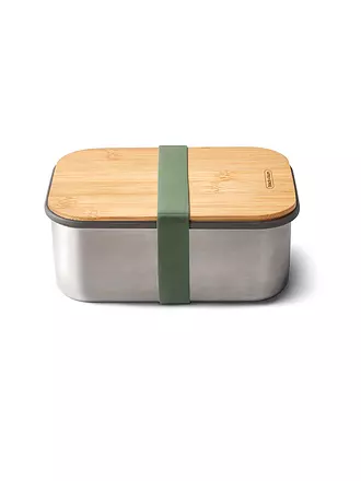 BLACK+BLUM | Frischhaltedose - Lunchbox gross 19x13,5cm Olive/Edelstahl | blau