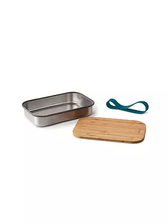 BLACK+BLUM | Frischhaltedose - Sandwichbox Edelstahl/Bambus 22x15cm Ozean | olive