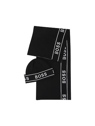 BOSS | Geschenke Set - Schal und Haube | schwarz