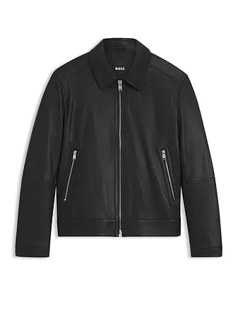 BOSS | Lederjacke H-MAPSON4 | schwarz