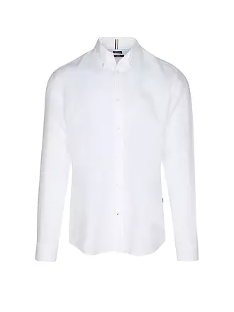 BOSS | Leinenhemd Slim Fit H-ROAN | weiss