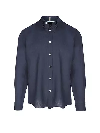 BOSS | Leinenhemd Slim Fit H-ROAN | dunkelblau