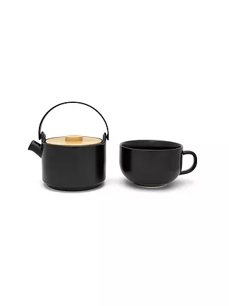 BREDEMEIJER | Tea for one Umea mit Bambusdeckel 0,5l Schwarz | schwarz