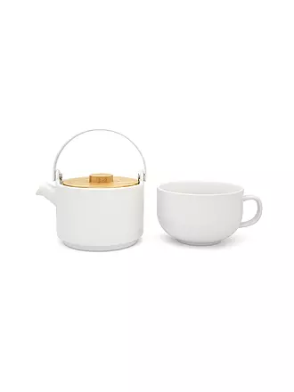 BREDEMEIJER | Tea for one Umea mit Bambusdeckel 0,5l Weiss | weiss