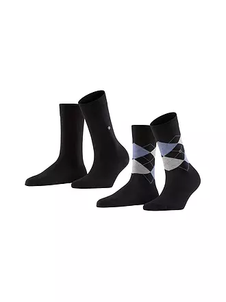 BURLINGTON | Damen Socken EVERYDAY 2-er Pkg 36-41  denim mel | schwarz
