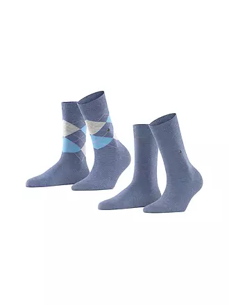 BURLINGTON | Damen Socken EVERYDAY 2-er Pkg 36-41 light grey | blau