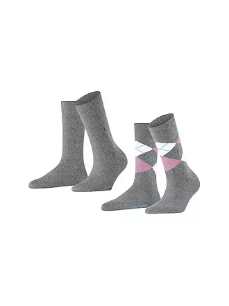 BURLINGTON | Damen Socken EVERYDAY 2-er Pkg 36-41 light grey | schwarz