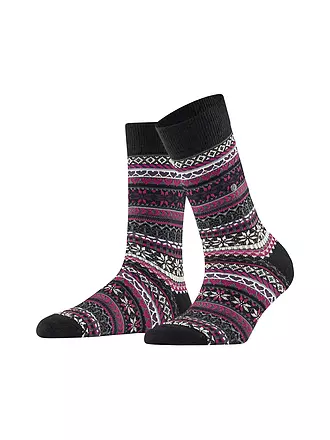 BURLINGTON | Damen Socken FAIR ISLE DELIGHT 36-41 black | camel