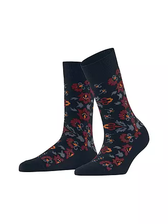 BURLINGTON | Damen Socken VELVET BLOOMS 36-41 black | dunkelblau