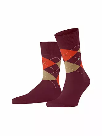 BURLINGTON | Herren Socken 40-46 MANCHESTER light grey | dunkelrot