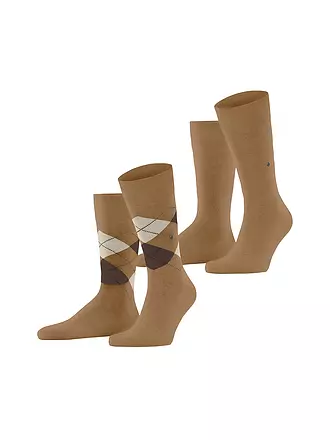 BURLINGTON | Herren Socken EVERYDAY 2-er Pkg. 40-46 anthracite mel. | camel