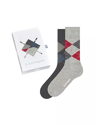 BURLINGTON | Herren Socken Geschenkebox 2er Pkg 40-46 sortiment | grau