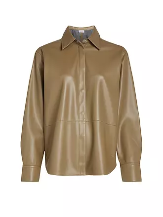 CALVIN KLEIN JEANS | Overshirt in Lederoptik | hellbraun