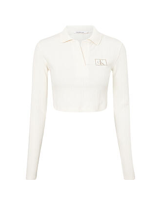 CALVIN KLEIN JEANS | Poloshirt Cropped Fit | creme