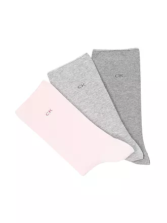 CALVIN KLEIN | Socken 3-er Pkg dark grey melange | rosa