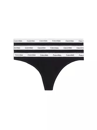 CALVIN KLEIN | String 3er Pack black | türkis
