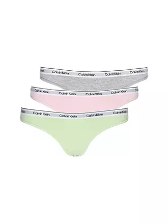 CALVIN KLEIN | String 3er Pack multi | hellgrün