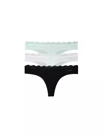 CALVIN KLEIN | Strings 3er Pkg black white moonlight jade | bunt