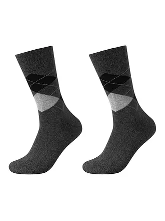 CAMANO | Herren Socken 2er Pkg ARGYLE infinity | grau