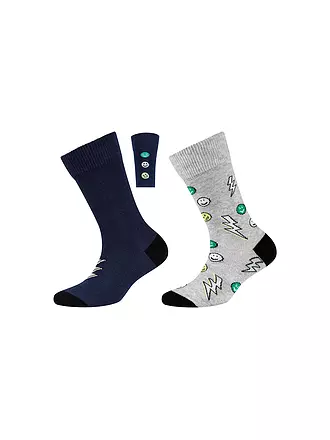 CAMANO | Jungen Socken 2er Pkg. blue | hellgrau