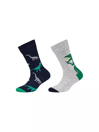 CAMANO | Jungen Socken 2er Pkg. leprechaun green | hellgrau
