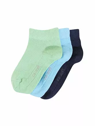 CAMANO | Kinder-Socken 3-er Pkg. ice blue melang | blau