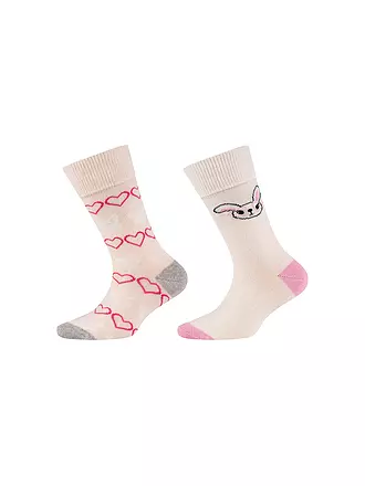 CAMANO | Mädchen Socken 2-er Pkg offwhite | pink