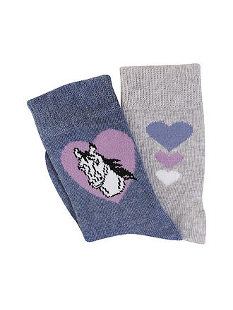 CAMANO | Mädchen Socken 2er Pkg Pferd fuchsia | blau