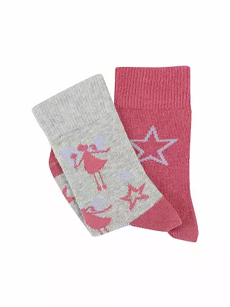 CAMANO | Mädchen Socken 2er Pkg rot | pink