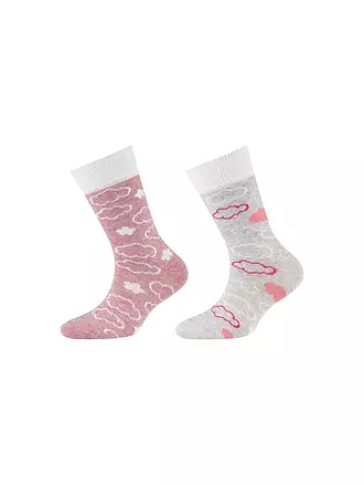 CAMANO | Mädchen Socken 2er Pkg.  chalk pink melange | weiss