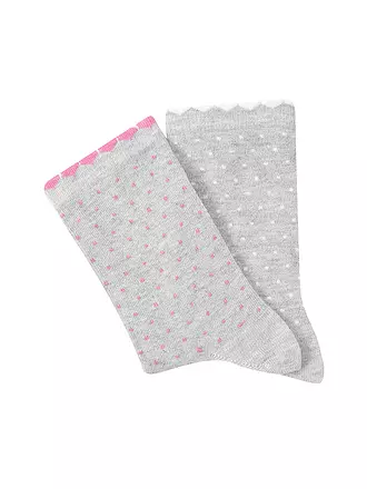 CAMANO | Mädchen Socken 2er Pkg. fog melange | hellgrau