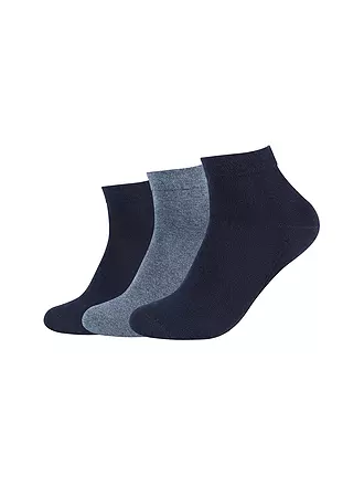 CAMANO | Sneaker Socken 3-er Pkg white | blau